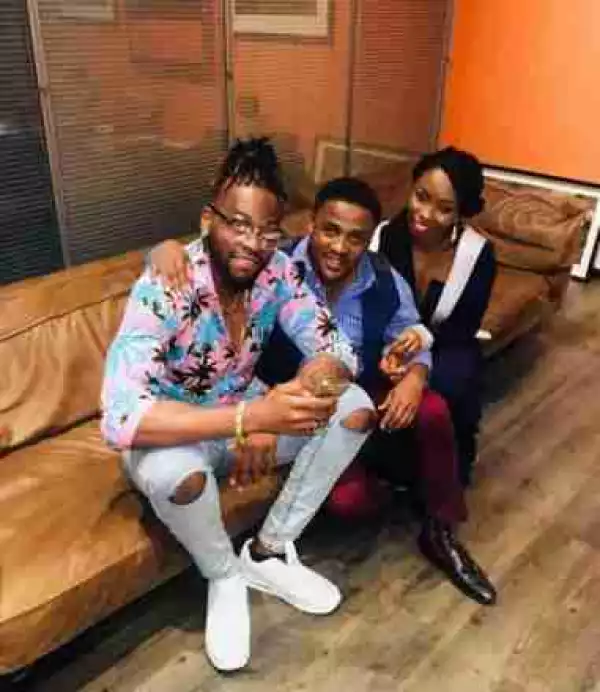  BBNaija: Teddy A Pictured With Bambam Outside The House After Eviction